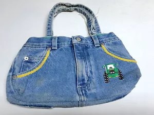 John Deere süße kleine 12 Zoll Geldbörse Denim kurze Shorts Handtasche Distressed - Bild 1 von 7
