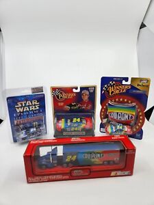 Lot of 4 Jeff Gordon Cars and Transporter Star Wars Winners Circle Pre-owned