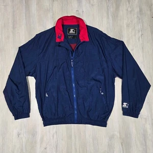 Vtg 90s Y2K Starter Jacket Lightweight Nylon Track Windbreaker Full Zip - Large - Picture 1 of 10