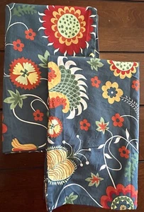 *QUEEN* 2 IKEA ROSENRIPS Blue Floral Flower *QUEEN* Pillowcases 100% Cotton - Picture 1 of 5