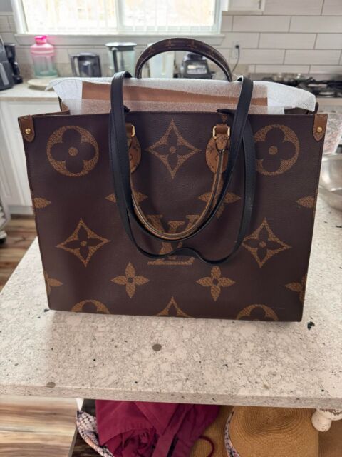 Louis Vuitton Onthego Monogram Giant Reverse MM Brown in Coated Canvas with  Gold-tone - US