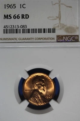 1965 NGC 1C MS66RD LINCOLN MEMORIAL CENT #B51256 - Image 1 of 2