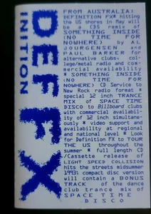 Definition FX "Light Speed Collision"  1993 promotional cassette (RCA) - Picture 1 of 5