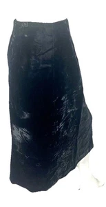 Vintage Breckenridge II Rock 22W schwarz Samt Viskose Midi gefüttert Stickerei Schlitz USA - Bild 1 von 7