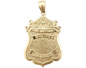 Colgante insignia oro 14K del Departamento de Policía de San Antonio - Imagen 1 de 6