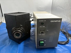 OLYMPUS U-ULS100HG MIKROSKOP LAMPENHAUS MIT BH2-RFL-T3 NETZTEIL FUNKTIONIERT - Bild 1 von 3