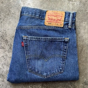 Levis 505 Denim Blue Jeans Herren 36x30 Medium Wash Casual Straight Fit Baumwolle - Bild 1 von 7