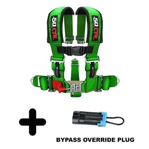 Green 2in 5 point Harness and Bypass Plug for Polaris RZR Turbo 900 S Pro XP Ace - Bild 1 von 9