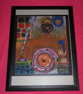 Kunstdruck Bild Hundertwasser 802 Promenade Senegalaise Poster gerahmt Vintage - Bild 1 von 8