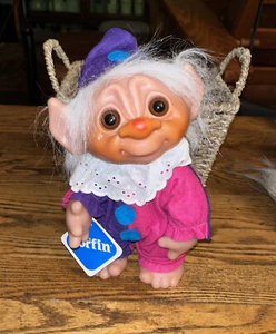 Norfin Clown Troll Doll #6059 -T. Dam Denmark 1977 Vintage Collectible w/Tags! - Picture 1 of 7