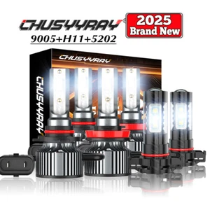 For Chevy Suburban Tahoe 2007-2014 6pcs LED Headlight+Fog Light Bulbs Combo Kit - Foto 1 di 24