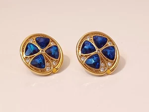 Boucles d'oreilles trèfle à 4 feuilles avec des cristaux scintillants en zircon - Foto 1 di 7