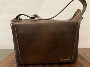 Vintage Marsand Industries Brown Faux Leather Camera Carry Bag Hard Box USA - Picture 1 of 9