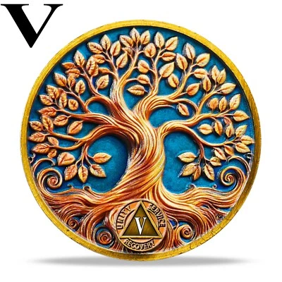 5 Years Sober , Five Year Sobriety Coin AA Chips Alcoholics Anonymous Medallions - Image 1 of 4