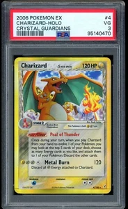 2006 Pokemon Charizard EX Crystal Guardians Holo Rare #4 PSA 3 VG - Foto 1 di 2