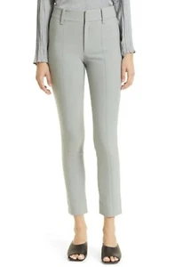 $325 VINCE High Waist Cigarette Pants 0 Light Slate Gray Slim Fit Stretch - Picture 1 of 6