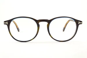 Raro Auténtico Tom Ford TF 5294 056 48mm Azul Habana Marcos Gafas Italia - Imagen 1 de 7