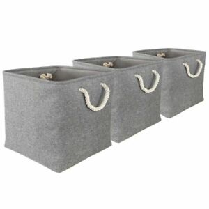 Set Of 3 Storage Cubes Space Saver Clothes Toys Storing Crate Box Multipack 