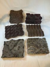 Lot of 6 Vintage Wood Paint Wall Paper Pattern Printing Block Stamp Stencil 3661