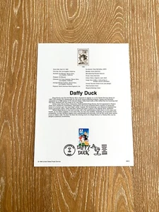 Daffy Duck USPS Stamp First Day Of Issue Souvenir Page April 16, 1999 - Picture 1 of 5