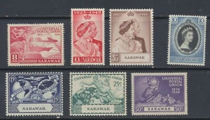Sarawak Malaysia Stamps: 1948-1953 SG165/170;187 Hinged mint CV £65.5 - Picture 1 of 2