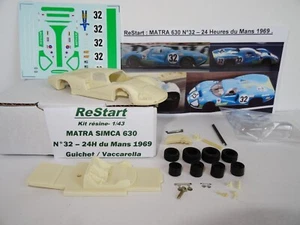 Matra Simca 630 Longue n32 Le Mans 69 Vaccarella Guichet Kit Résine 1/43 ReStart - Foto 1 di 3
