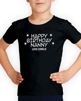 Camisetas Personalizadas Cualquier Nombre Feliz Cumpleaños Niñera Abuela Niños Niñas Niños #DNE Foto 1 de 3