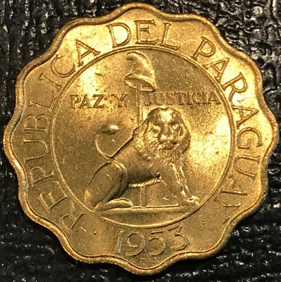 HIGH GRADE UNC/BU 1953 PARAGUAY 25 CENTIMOS COIN-OCT411 - Image 1 of 2