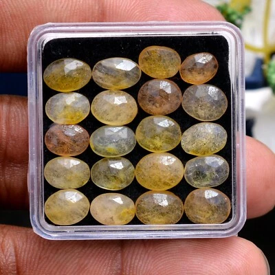 20 piezas piedras preciosas sueltas de zafiro amarillo natural 6,70 mm-8,50 mm corte a cuadros ovalado Foto 1 de 3