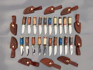 LOT OF 20, 6 inches Custom Handmade Carbon Steel Skinner Knives With Sheaths. - Picture 1 of 12