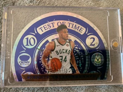 2020-21 Giannis Antetokounmpo BLUE /75 Crown Royale Test of Time #1 Bucks MVP - Image 1 of 2