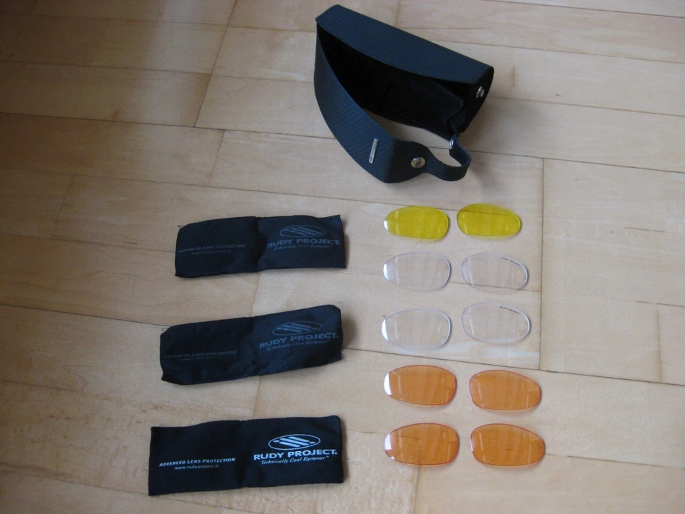 Rudy Project Ersatzglässer Ekynox SX gelb orange klar mit originaller Brillenbox - Bild 1 von 1