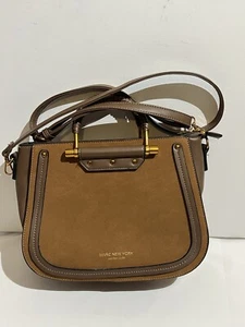 Marc New York Riveted Leather Tan Domed Bag Crossbody Purse Handbag Buckle - Picture 1 of 21