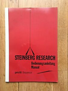 Steinberg pro16 - vintage owner's manual for the first software midi sequencer