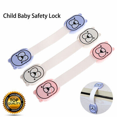 10Pcs Cupboard Cabinets Drawer Strap Locks Child/Baby Proof Safety Latches New • 82.89£