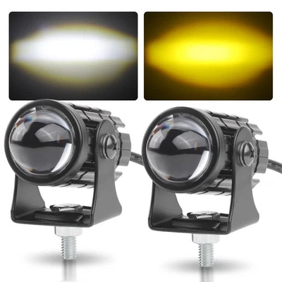 2x Yellow+White Mini LED Work Light Bar Fog Driving Spot Pods Off Road SUV Truck - Image 1 of 4