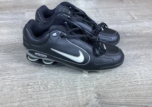 Nike Shox Mens Baseball Cleats Size 8.5 Black 311815-011 Monster Metal Cleat - Picture 1 of 13