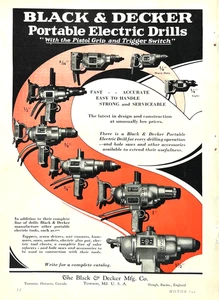 1930 Ad Black & Decker Mfg Co Towson MD Portable Electric Drills 9 3/4 X 13 Inch - Picture 1 of 1
