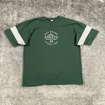 Camiseta de Colección GAP Para Hombres XL Verde Manga Corta Logo Atlético Estilo Fútbol Camiseta Y2K Foto 1 de 4