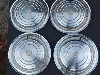 (4) 1960 60 CADILLAC  FLEETWOOD DEVILLE ELDORADO HUBCAPS WHEEL COVERS Vintage - Image 1 of 4