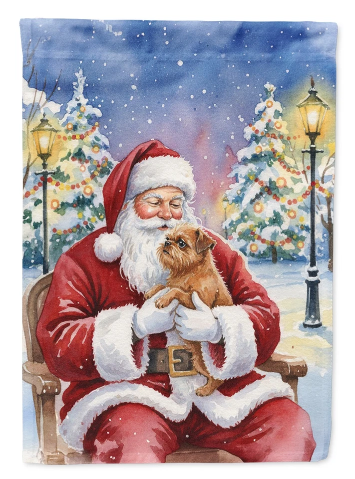 Caroline's Treasures Brussels Griffon con Santa Claus Garden Flag FNT1018GF Foto 1 de 4