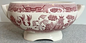 Vintage 1940er japanische Keramik rosa Weide elektrische Suppenterrine UNGETESTET Ersatz - Bild 1 von 15