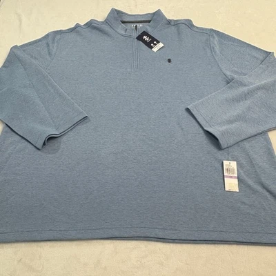 IZOD Luxury 1/4 Zip Pullover Golf Sweater Mens Size 2XB (Big) Lite Blue NWT - Image 1 of 4