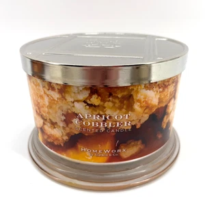 HOMEWORX by Harry Slatkin APRICOT COBBLER 4 Wick Candle Autumn, Fall - Picture 1 of 3