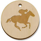 11 x 34mm 'Race Horse' Wooden Pendants / Charms (PN00068996)