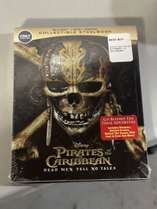 Pirates of the Caribbean Dead Men Tell No Tales Blu-rayDVD SteelBook Sealed Read - Picture 1 of 2