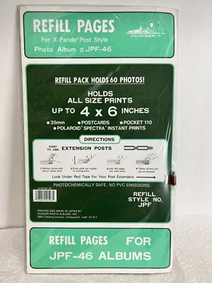 Pioneer Photo Album Refill Packs for JPF-46 Albums, Holds 60 Photos, New - Image 1 of 2