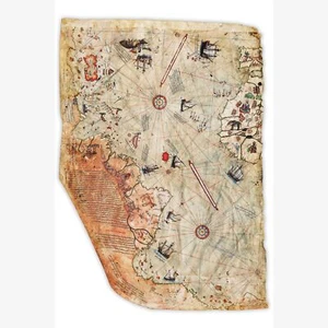 Mapa del Imperio Otomano; Reproducción histórica de Piri Reis de 1513 - Imagen 1 de 12