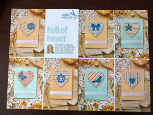 Patterned Heart Design Cross Stitch Charts x 6 **from a magazine**