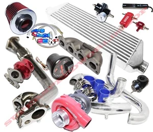 T3/T4 Turbo+Wastegate+FMIC Intercooler Turbo Kit fits 90-93 Mazda Miata 1.6L NA6 - Picture 1 of 7